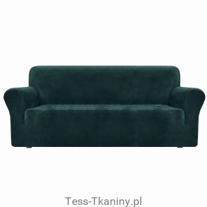 Pokrowiec na sofę 3-osobową, welurowy - zielony