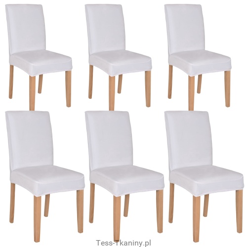 Zestaw 6 szt. pokrowców, rozmiar L, welurowe - białe