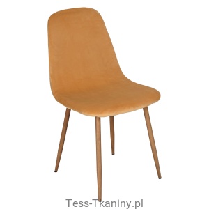Pokrowiec na krzesło skandynawskie, welurowy - musztardowy