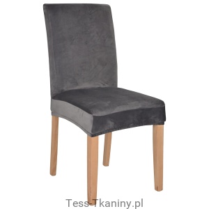 Pokrowiec na krzesło, welurowy, rozmiar L - ciemnoszary